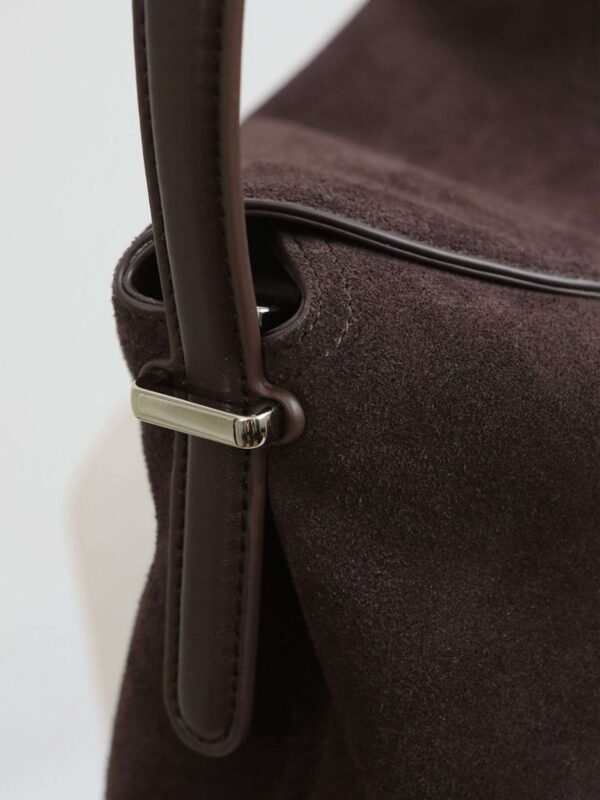 Suede Leather Satchel Handbag