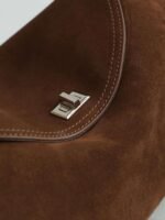 Suede Leather Satchel Handbag