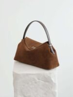 Suede Leather Satchel Handbag