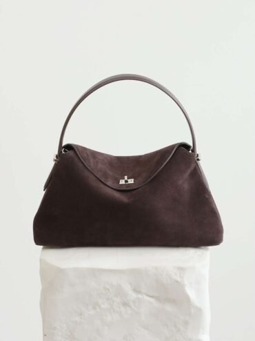 Suede Leather Satchel Handbag