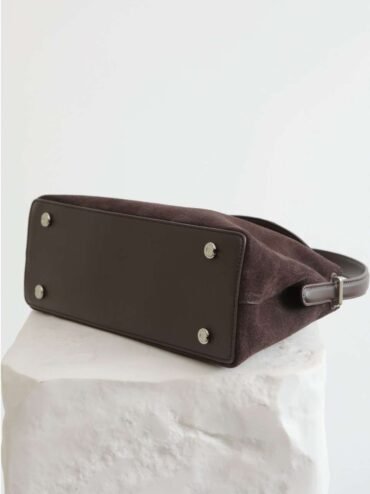 Suede Leather Satchel Handbag