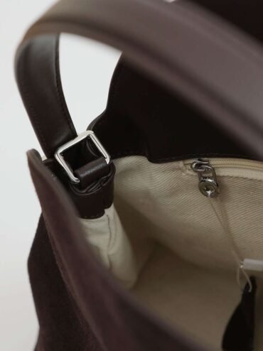 Suede Leather Satchel Handbag