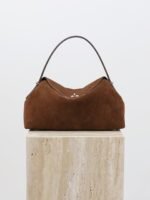 Suede Leather Satchel Handbag