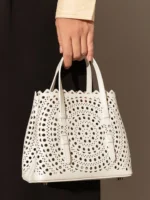 Women's Leather Mini Laser Cut Handbag