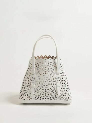 Women's Leather Mini Laser Cut Handbag -