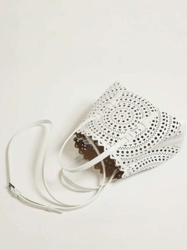 Women's Leather Mini Laser Cut Handbag -