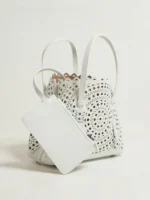 Women's Leather Mini Laser Cut Handbag