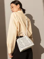 Women's Leather Mini Laser Cut Handbag