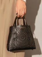 Women's Leather Mini Laser Cut Handbag