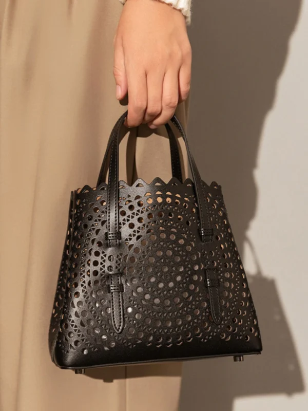 Women's Leather Mini Laser Cut Handbag