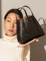 Women's Leather Mini Laser Cut Handbag