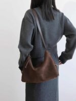 Womens Suede Hobo Shoulder Bag