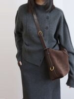 Womens Suede Hobo Shoulder Bag