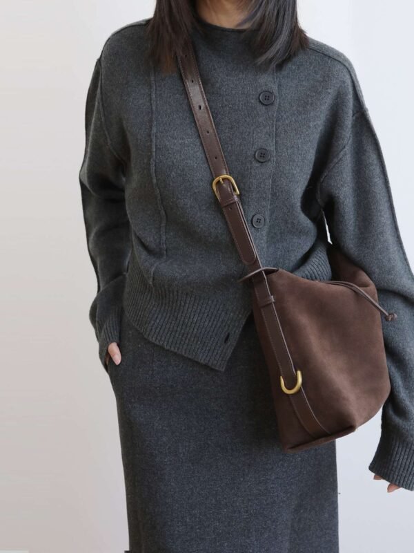 Womens Suede Hobo Shoulder Bag