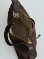 Womens Suede Hobo Shoulder Bag