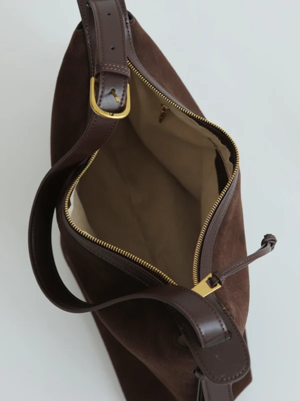 Womens Suede Hobo Shoulder Bag