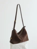 Womens Suede Hobo Shoulder Bag
