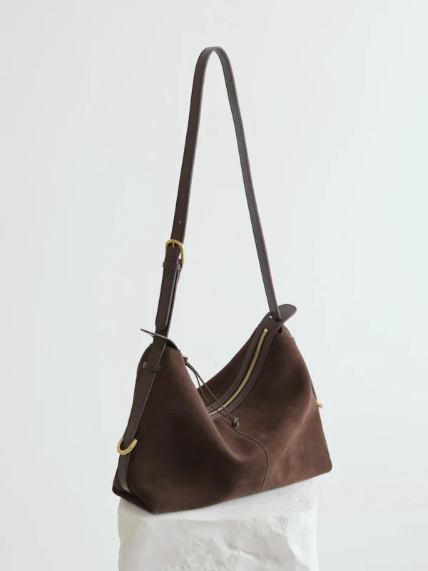 Womens Suede Hobo Shoulder Bag