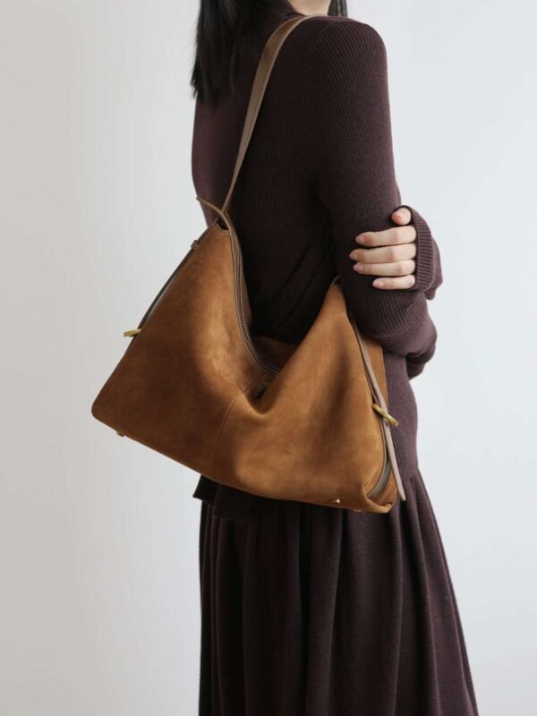 Womens Suede Hobo Shoulder Bag