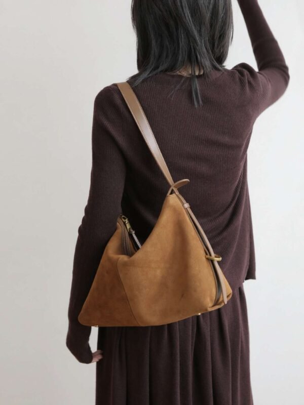 Womens Suede Hobo Shoulder Bag