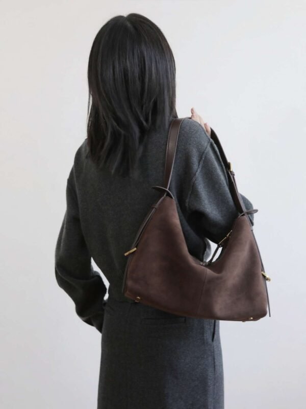 Womens Suede Hobo Shoulder Bag