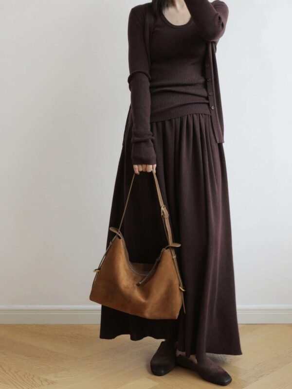 Womens Suede Hobo Shoulder Bag
