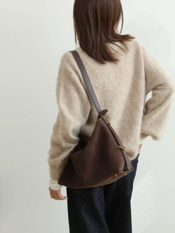 Womens Suede Hobo Shoulder Bag