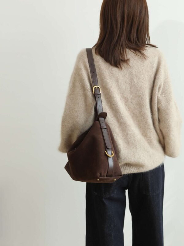 Womens Suede Hobo Shoulder Bag