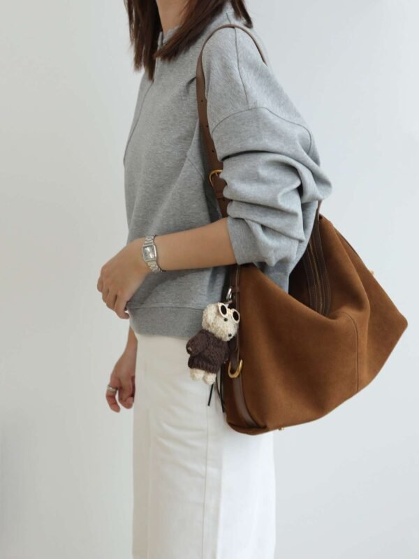 Womens Suede Hobo Shoulder Bag