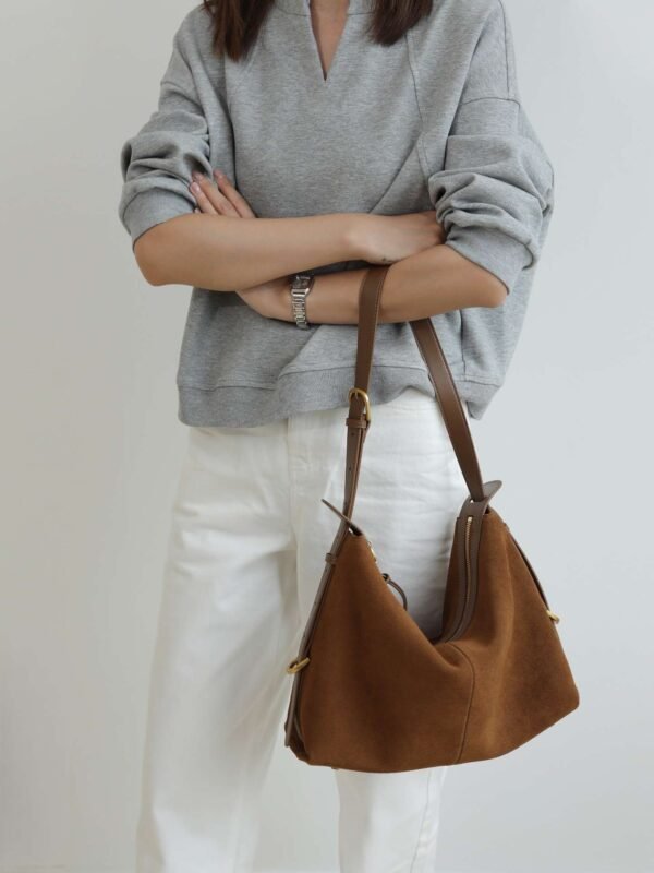 Womens Suede Hobo Shoulder Bag