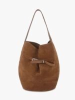 Luxury Leather Belted Bucket Bag