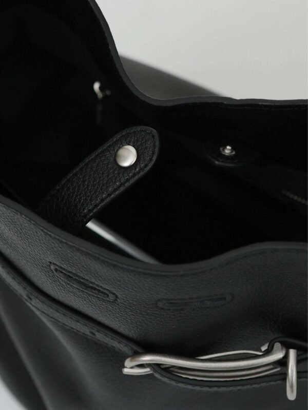 Leather Belted Bucket Bag