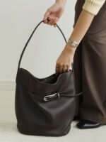 Leather Belted Bucket Bag
