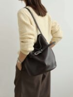 Leather Belted Bucket Bag