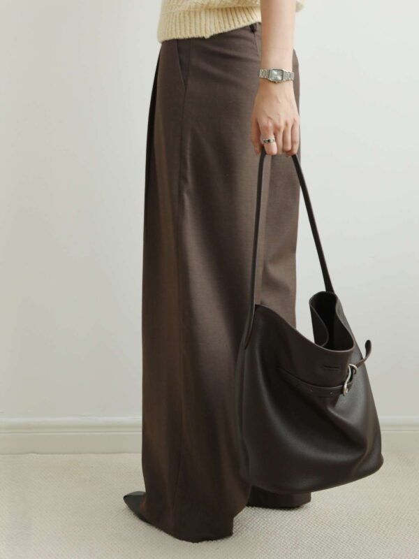 Leather Belted Bucket Bag