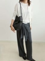 Leather Belted Bucket Bag