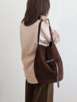 Luxury Leather Belted Bucket Bag