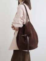 Luxury Leather Belted Bucket Bag