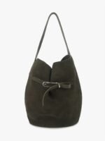 Luxury Leather Belted Bucket Bag