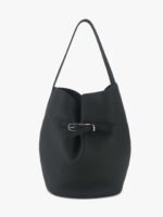 Luxury Leather Belted Bucket Bag