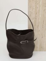 Leather Belted Bucket Bag