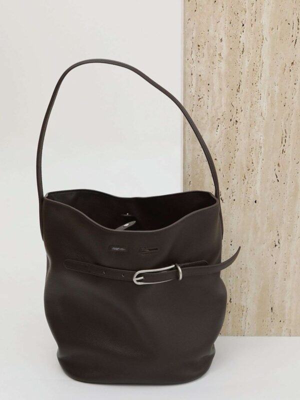Leather Belted Bucket Bag