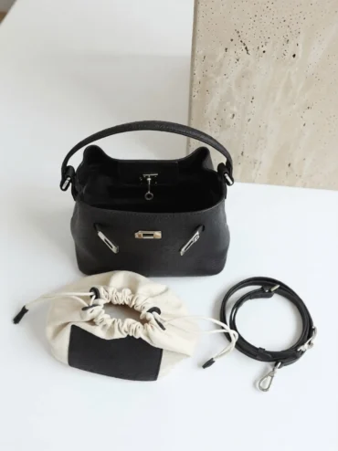 Mini Leather Inspired Kelly Bucket Bag -