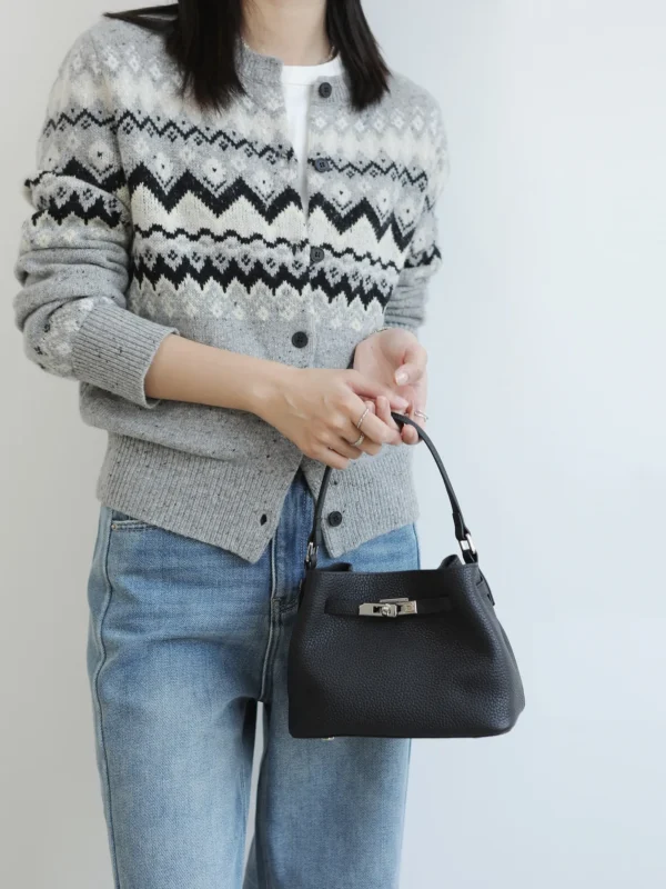 Mini Leather Inspired Kelly Bucket Bag