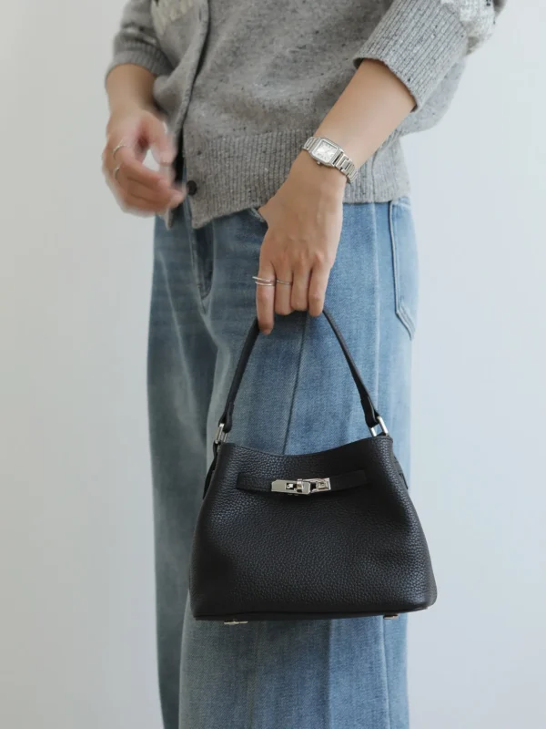 Mini Leather Inspired Kelly Bucket Bag