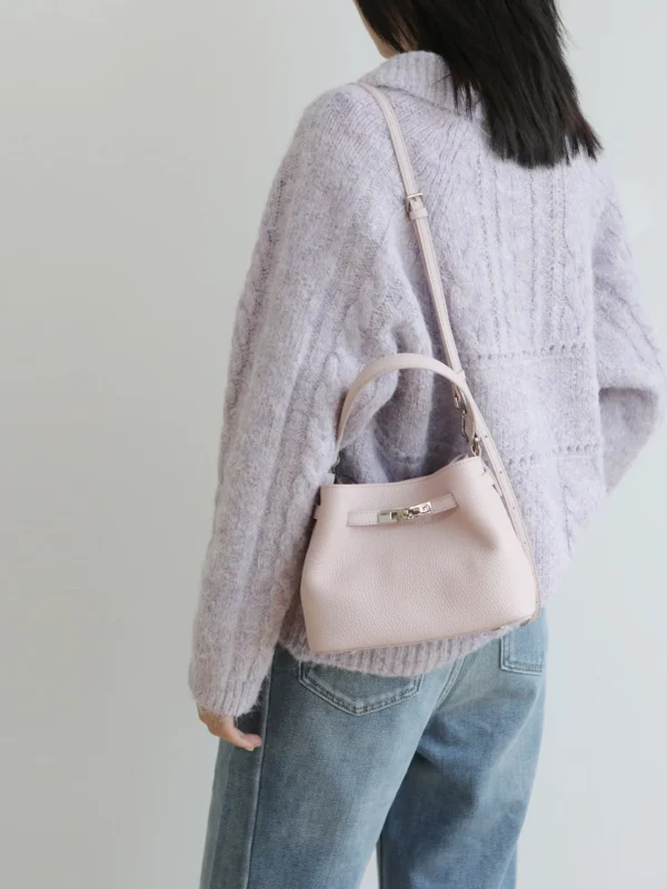 Mini Leather Inspired Kelly Bucket Bag