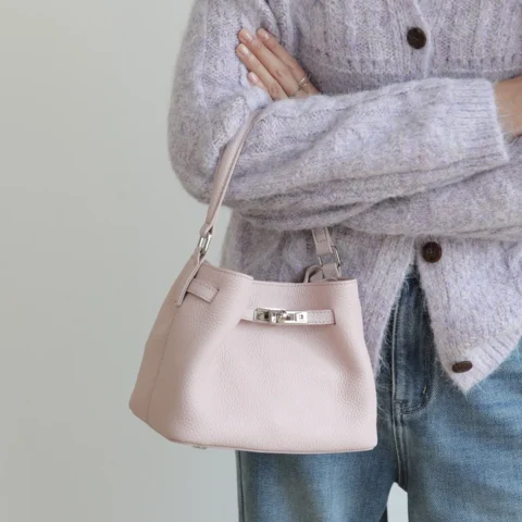 Mini Leather Inspired Kelly Bucket Bag