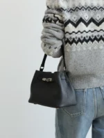 Mini Leather Inspired Kelly Bucket Bag