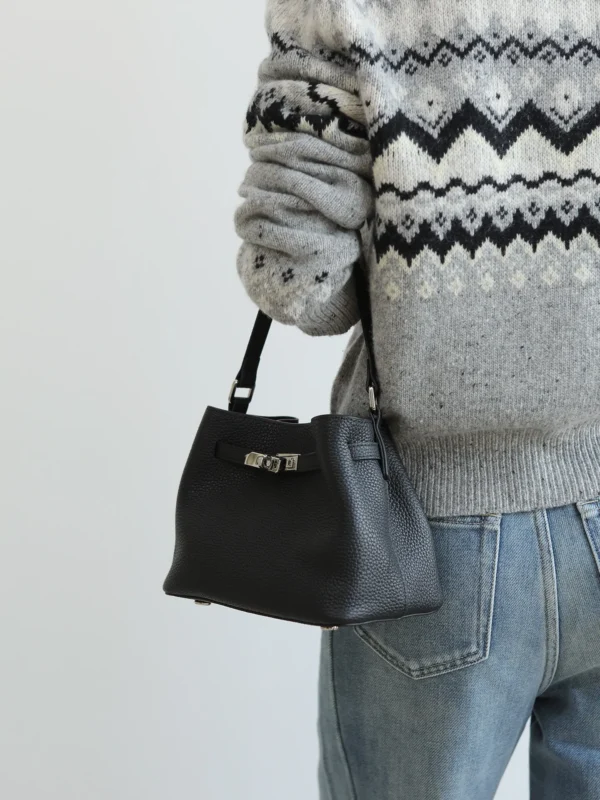 Mini Leather Inspired Kelly Bucket Bag