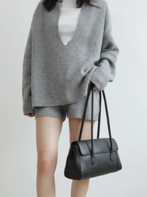 Work Tote Bag Flap Shoulder Bag -